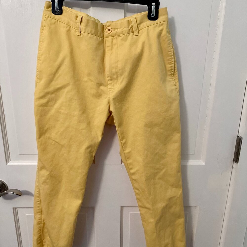 Lemon Yellow J. Crew  Classic Fit Khakis